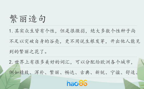 繁丽造句