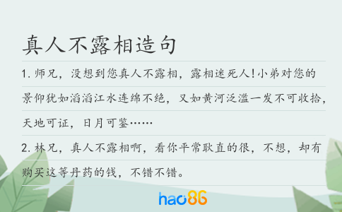 真人不露相造句