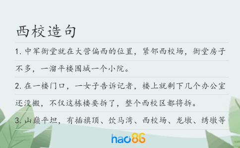 西校造句