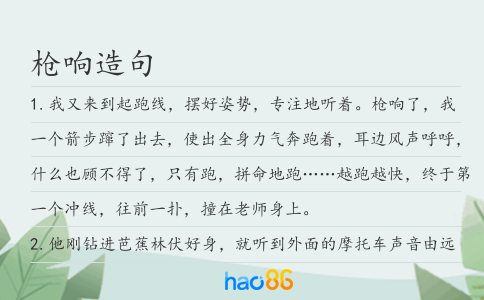 枪响造句
