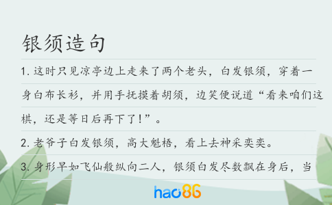 银须造句