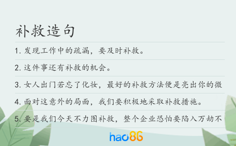 补救造句