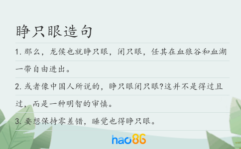 睁只眼造句