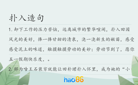 扑入造句