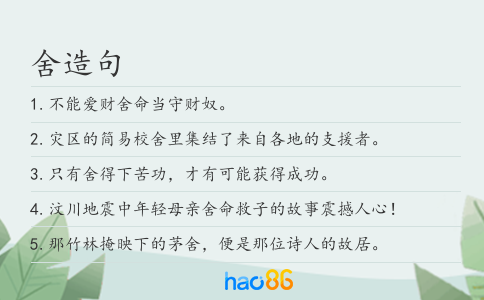 舍造句