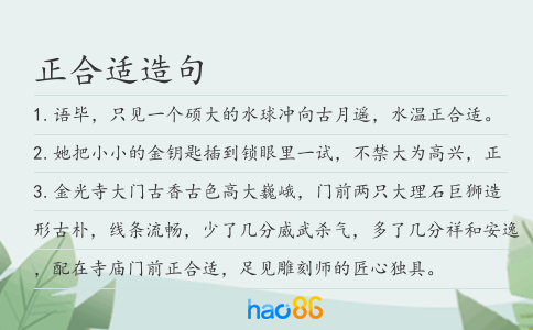 正合适造句