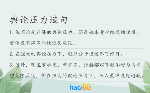 舆论压力造句