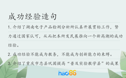 成功经验造句
