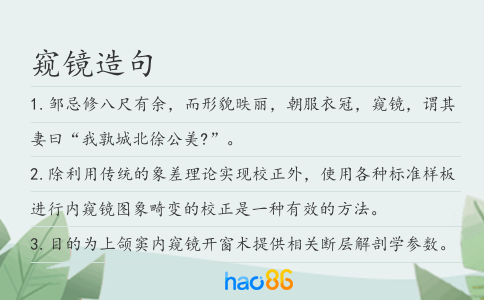 窥镜造句