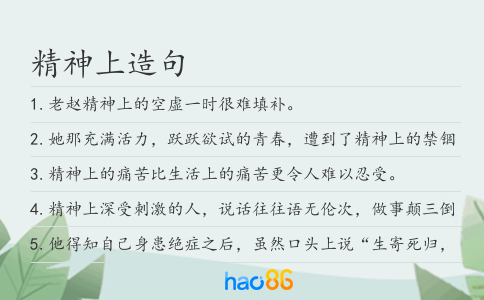 精神上造句