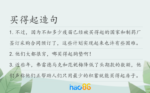 买得起造句