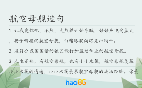 航空母舰造句