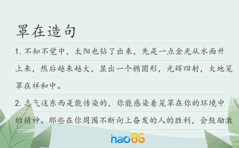 罩在造句