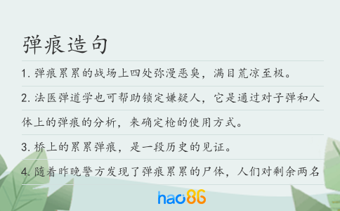 弹痕造句