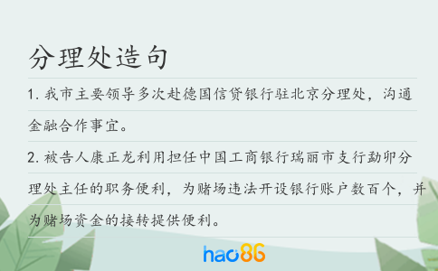 分理处造句