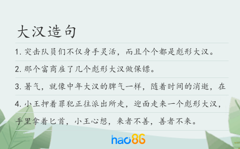 大汉造句