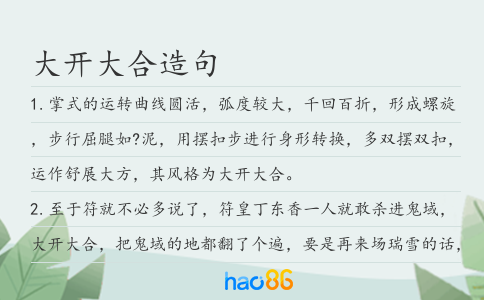 大开大合造句