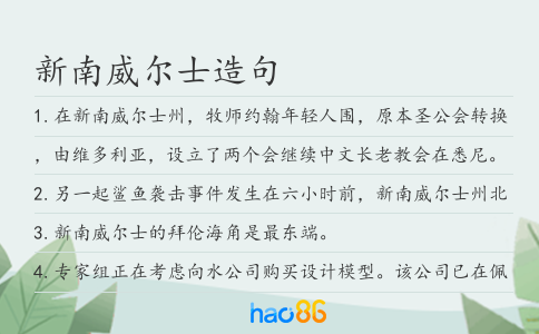 新南威尔士造句