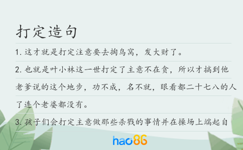 打定造句
