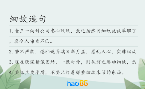 细故造句