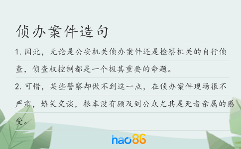 侦办案件造句
