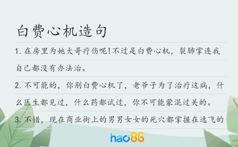 白费心机造句