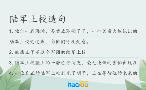 陆军上校造句