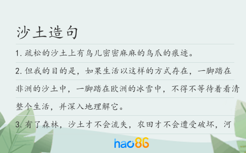 沙土造句
