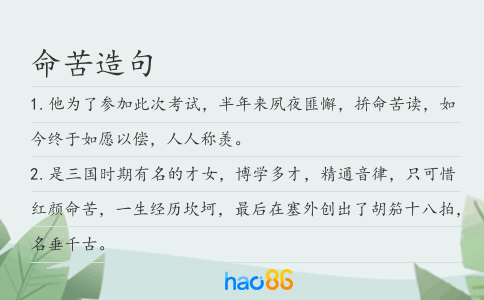 命苦造句