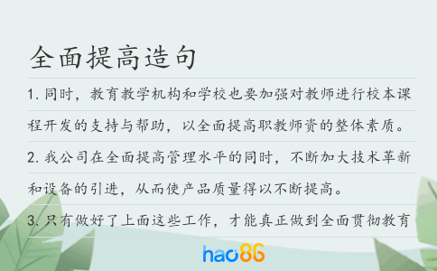 全面提高造句
