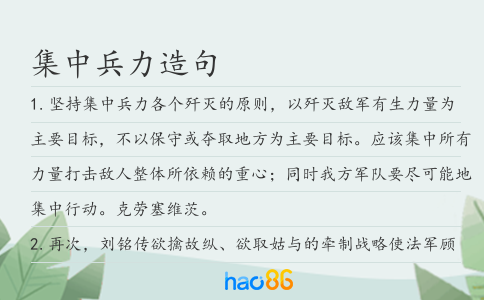 集中兵力造句