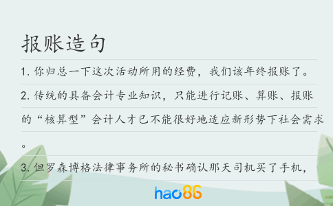 报账造句
