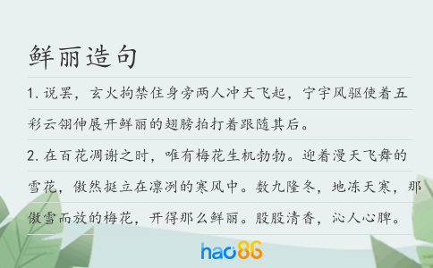 鲜丽造句