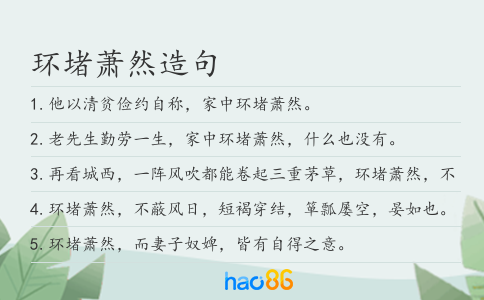 环堵萧然造句