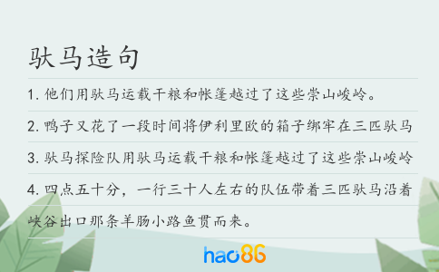 驮马造句