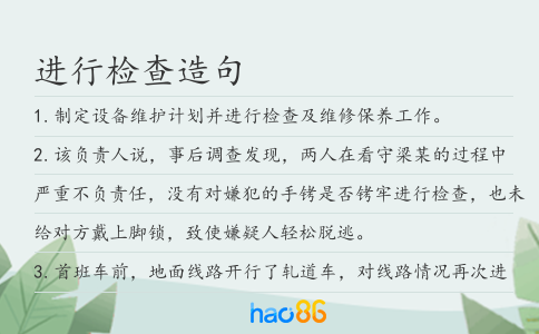 进行检查造句