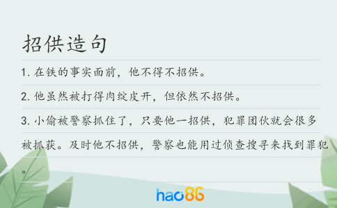 招供造句