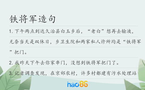 铁将军造句