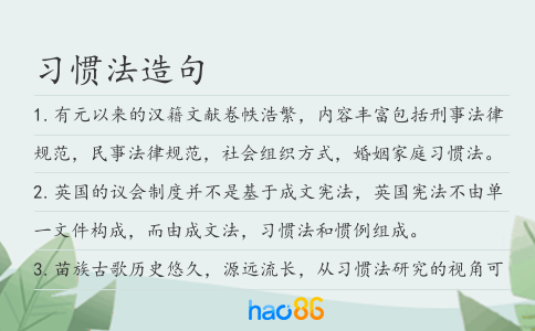 习惯法造句