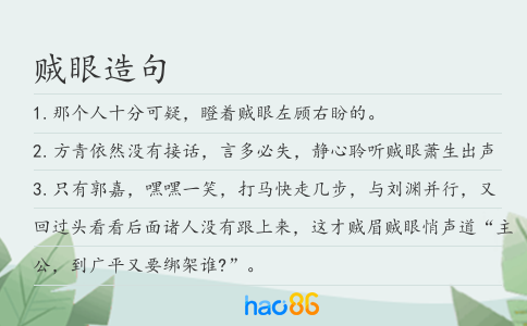 贼眼造句