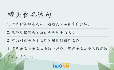 罐头食品造句