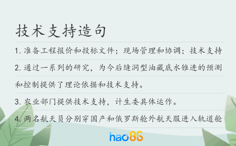 技术支持造句