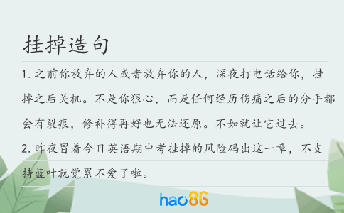 挂掉造句