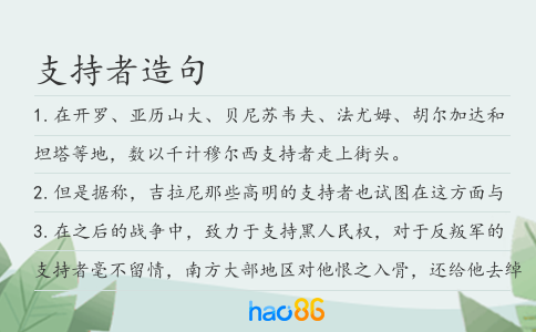 支持者造句