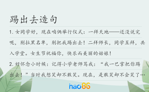 踢出去造句