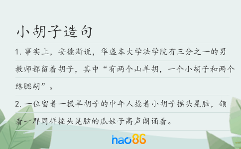 小胡子造句