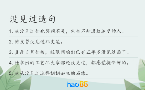没见过造句