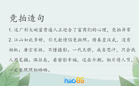 竞拍造句