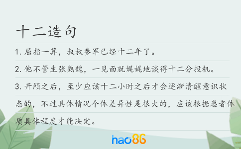 十二造句