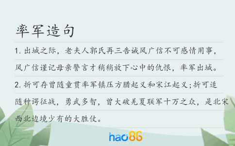 率军造句